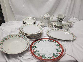 China Pearl Noel Christmas Dinnerware Setting