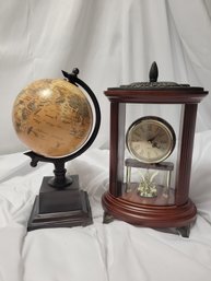 Globe And Mantle Clock Decor - Bombay Company