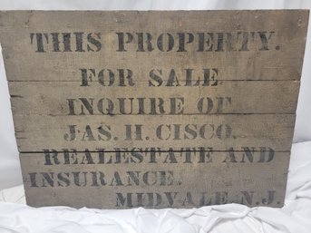 Vintage Wooden Property Sign