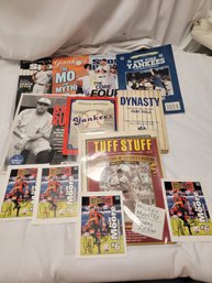 Sports Ephemera Lot - Autographs, Yankee Magazines, And More