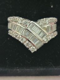 Sterling Silver CZ Statement Ring Size 7.5