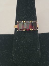 Gold Over Sterling Garnet Ring Size 8