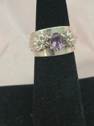 Sterling Silver Amethyst Ring Size 6