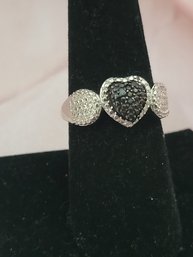 Sterling Silver Marcasite Ring - Size 7