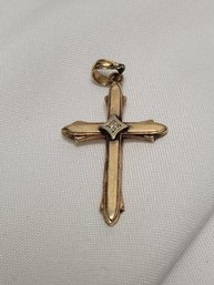 14k Yellow Gold Cross Pendant Marked Esemco