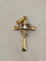 1/20 14k Gold Filled Heart Cross Pendant