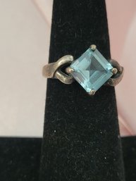 Sterling Silver With Topaz Stone Ring - Size 5.5