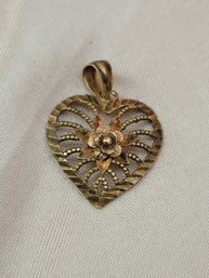 14k Yellow Gold Heart Pendant