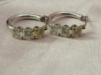 14k White Gold Hoop Earrings