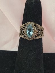 Sterling Silver With Topaz Stone Ring - Size 6