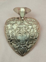 Victorian Sterling Silver Heart Shaped Posey Holder Brooch