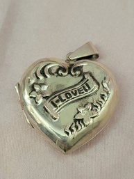 Sterling Silver 'i Love You' Heart Pendant