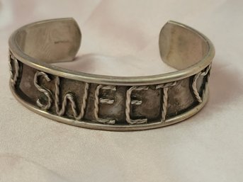 Sterling Silver 'sweet' Wrap Cuff Bracelet