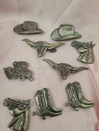 Vintage Pewter Cowboy Buttons
