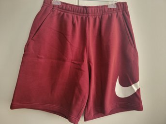 Large Swoosh Nike Maroon Cloth Shorts  - Size L