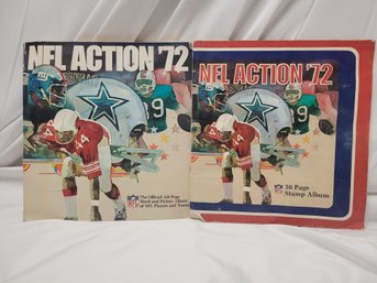 NFL Action '72 Stamp Albums - Both Full Of Stamps