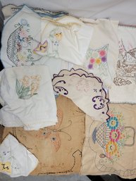 Vintage Embroidered Textile Lot