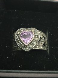Sterling Silver With Amethyst Vintage Ring
