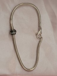 Sterling Silver Pandora Style Bracelet With Charm
