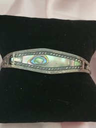 Mexico Taxco Silver Abalone Shell Inlay Bracelet