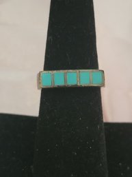 Sterling Silver With Turquoise Inlay Ring