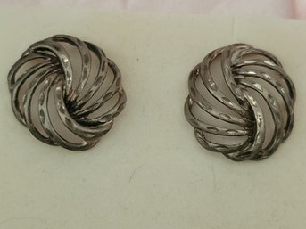Sterling Silver Swirl Wired Pierced Earrings