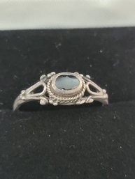 Sterling Silver With Onyx Inlay Stone Ring