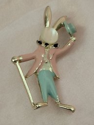 Vintage Cabernet Enameled Easter Bunny Rabbit Pin