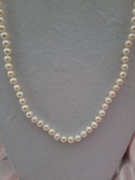 Vintage Pearl Necklace With Sterling Silver Clasp