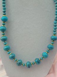Turquoise Colored Beaded Statement Necklace