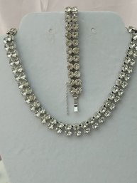 Vintage Weiss Co Rhinestone Necklace With Matching Bracelet