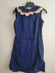 Vintage For Junior Petites Tag Blue Dress With Ruffled Top