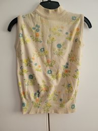 Vintage Floral Knit Tank Top