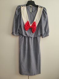 Just Ducky Vintage Gingham Sailor Dress - Size 6