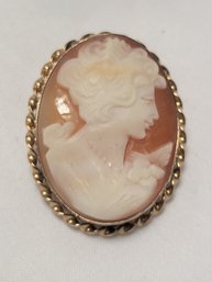 Antique Hand Carved Cameo Brooch