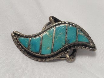 S. John Native American Turquoise Signed Pendant