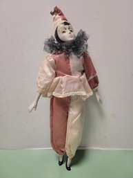 Vintage Harlequin Porcelain Doll