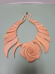 Coral Statement Bibb Necklace