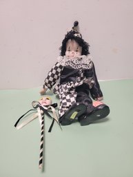 Brinn's Musical Harlequin Porcelain Doll