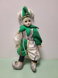 Brinn's Musical Harlequin Porcelain Doll