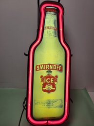 Fluorescent Neon Light Up Smirnoff Bar Sign