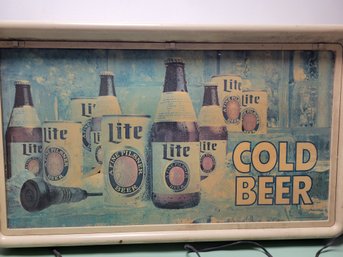 1983 Miller Lite Light Up Beer Advertising Sign