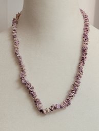 Purple Puka Shell Necklace With Bracelet