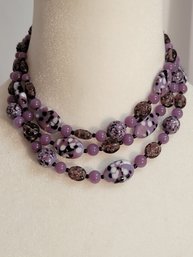 Purple Seed And Nut Beaded Necklace Japan