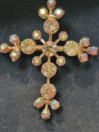 Stunning Aurora Borealis Cross Pendant