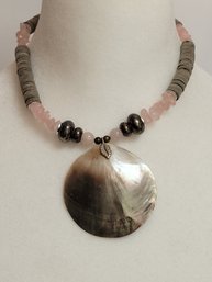 Boho Abalone And Quartz Necklace