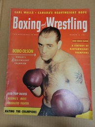 1954 Boxing And Wrestling Magazine - Bobo Olson Cover