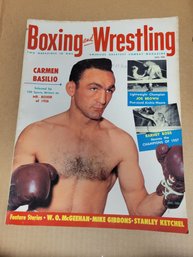 1957 Boxing And Wrestling Magazine - Carmen Basilio Cover