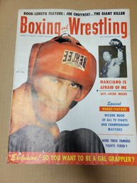 1955 Boxing And Wrestling Magazine -marciano Cover