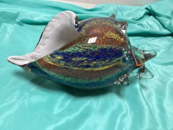 Large Conch Shell Art Glass Sculpture